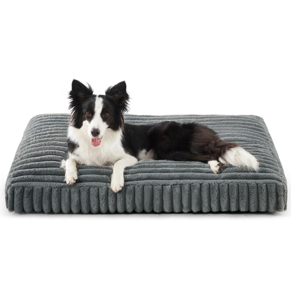 FURTIME dog bed large cover texture shows plush imitation rabbit fur for cozy lounging.