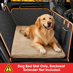 FURTIME dog bed mat on car seat demonstrates non-slip stability for travel.