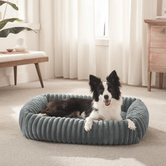 FURTIME dog bed removable cover close-up emphasizes machine-washable convenience.