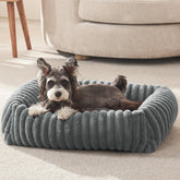 FURTIME dog bed small gray rectangle offers cozy neck support for peaceful naps.