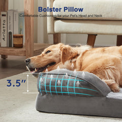 FURTIME orthopedic-dog-bed-bamboo-fleece-surface close-up emphasizes soft, skin-friendly fabric.