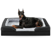 FURTIME XL Plus orthopedic dog bed front view with bolster for cozy lounging.