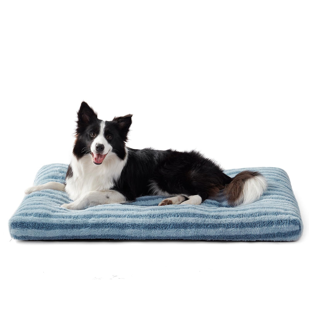 FURTIME Washable Dog Bed large blue soft fabric offers cozy comfort for big dogs