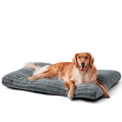 FURTIME washable XL dog bed front view showing plush rabbit suede for cozy lounging.