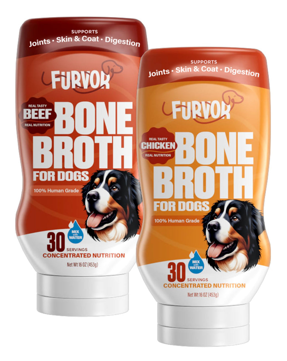 Furvor bone broth concentrate pour boosts flavor and hydration for dogs