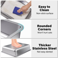 FUTAM stainless-steel close-up highlights non-stick surface cleaning.
