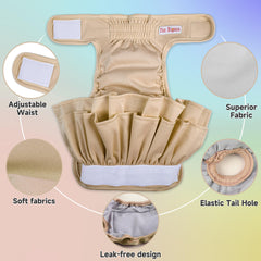 Fuz Bigaza washable dog diaper with leak-free shell prevents accidents on furniture