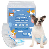 FuzzFables male dog diapers front view showing secure fit and absorbent core.
