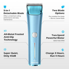 FuzzyFix 5-in-1 detachable blades enable precise, versatile trimming.