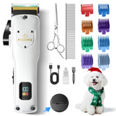 FuzzyFix dog clippers cordless easy grooming for home use and travel.