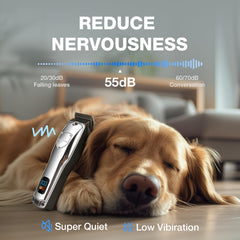 FuzzyFix dog clippers LCD indicator shows battery level for timely charging.