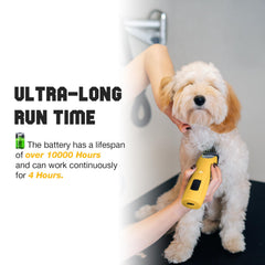 FuzzyFix dog clippers with two-speed control for timid pets and fast trims
