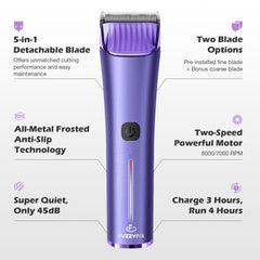 FuzzyFix Nova detachable blades enable versatile lengths for different coats.