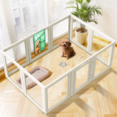 FXW AuraSpace playpen assembly shows quick tool-free setup for a versatile puppy space