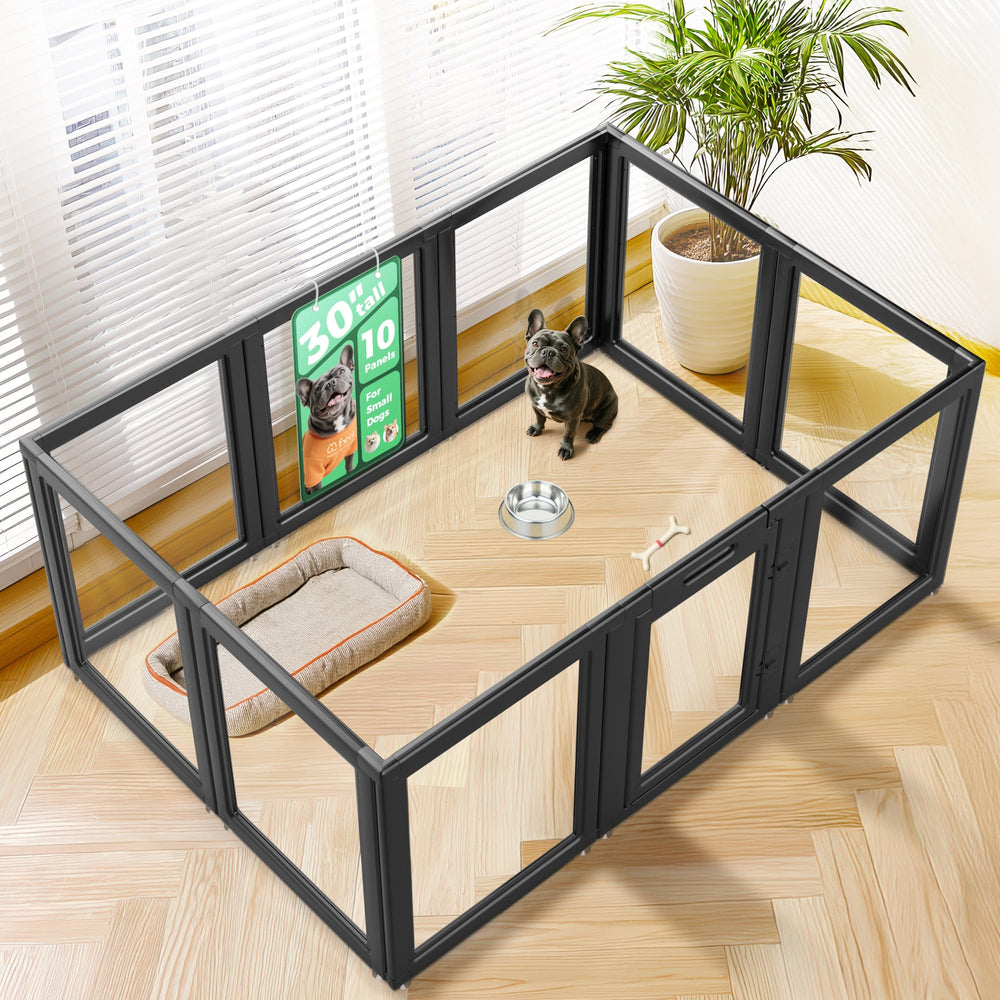FXW AuraSpace dog playpen 30-inch front view for calm, contained play.