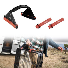 FXW Easy-Carry Straps handle facilitates RV-to-campsite transport of the dog playpen.