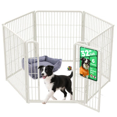FXW Homeplus Unleashed indoor dog pen setup showing modular panels for scalable play area