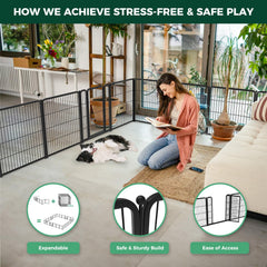 FXW Homeplus Unleashed threshold-free gate promotes easy access for quick cleanup after play.