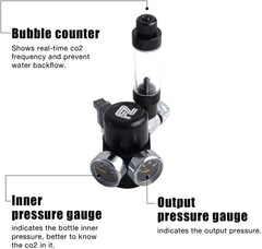 FZONE regulator bubble counter shows CO2 flow for easy tuning.