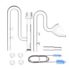 FZONE Aquarium Glass Mini Skimmer Lily Inflow pipe auto-adjusts with water level for stable surface skimming.