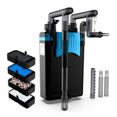 FZONE Aquarium HOB filter wall-mount in action to save tank space
