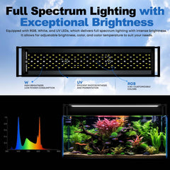 FZONE LED aquarium light app control screen demonstrates Bluetooth customization