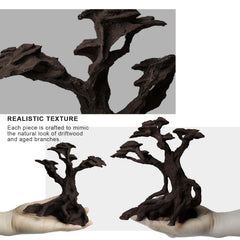 FZONE resin aquascape tree set displays realistic wood textures for easy layouts.