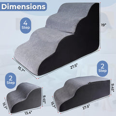 Galleyby 4 Steps Pet Stairs 19-inch height aids climbing onto beds safely.