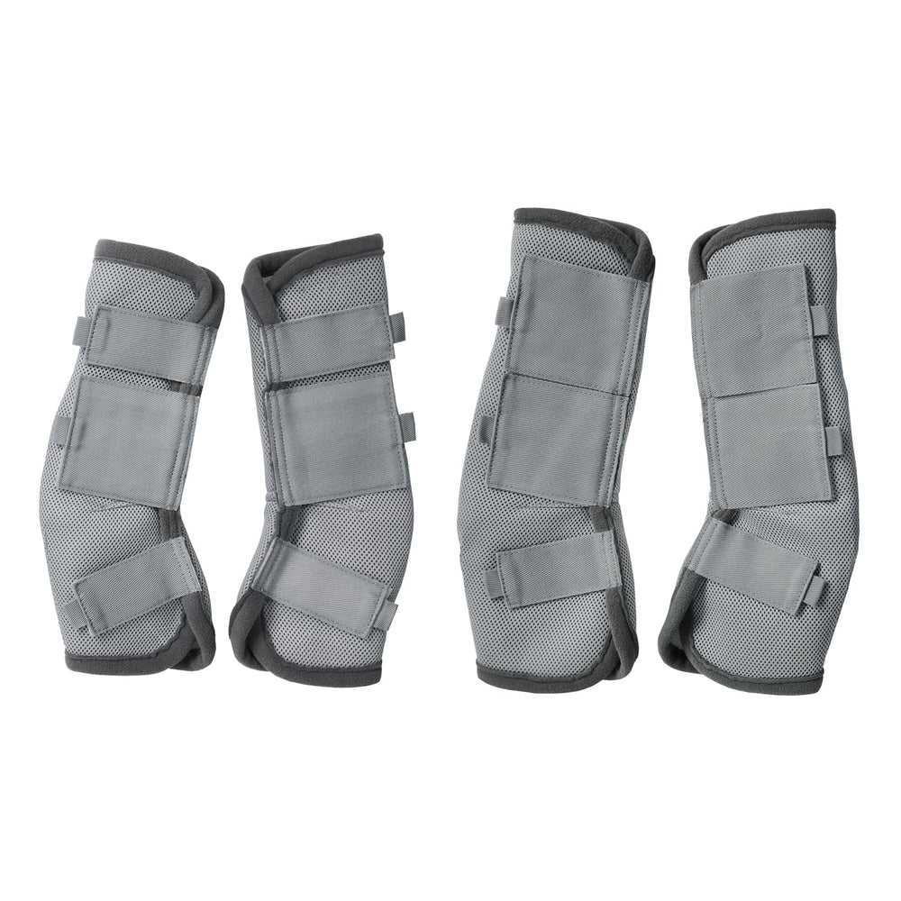 Gallopoff Fly Boots grey cob four-pack protects legs during turnout and reduces leg fatigue.