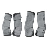 Gallopoff Fly Boots grey cob four-pack protects legs during turnout and reduces leg fatigue.