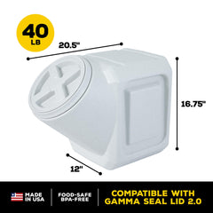 Gamma2 Vittles Vault stores up to 40 pounds of dry pet food efficiently