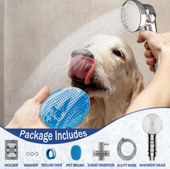 Ganciu 8.2-foot hose provides flexible reach for indoor dog washing.