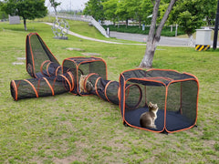 Gaorui 6in1 pet tunnel hexagon tent provides a wide outdoor hideaway.