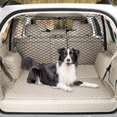 GAOSPD dog car net barrier back seat setup demonstrates secure rear confinement.