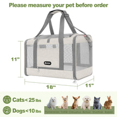 GAPZER cat carrier four-side ventilation ensures steady airflow for pet comfort.