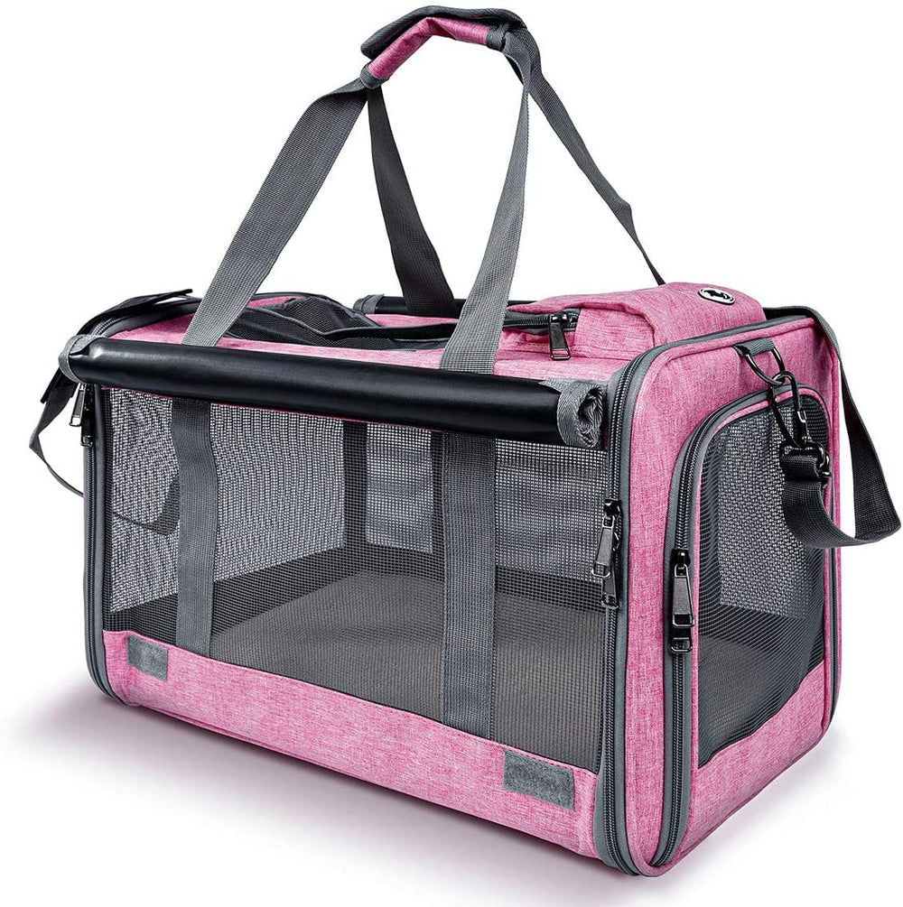 GAPZER pet carrier large cat dimensions illustrate roomy travel space for bigger cats.