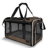 GAPZER pet carrier shows large-cat dimensions for travel fit planning.