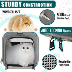 GAPZER pet carrier ventilation with five-sided mesh for breathable comfort during travel.