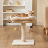 Gardner Pet 20-inch cat tree top bed in beige provides a cozy nap spot