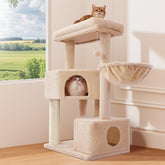 Gardner Pet 41tall cat tree side view shows sturdy stability for multi-cat homes