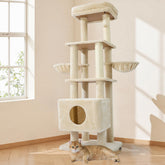 Gardner Pet 65in cat tree shows an ultra-stable base for multi-cat play and safe lounging.