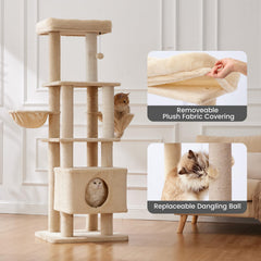 Gardner Pet 65in condo and top platform provide space for larger cats to stretch out.