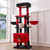 Gardner Pet 65in cat tree side view highlights sturdy multi-level fun for large cats.