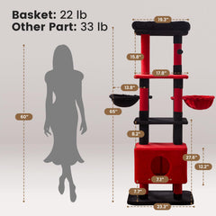 Gardner Pet 65in cat tree sisal posts promote healthy scratching while protecting furniture.