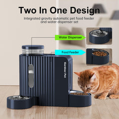 Gardner Pet gravity system side view shows easy access and space-saving design.