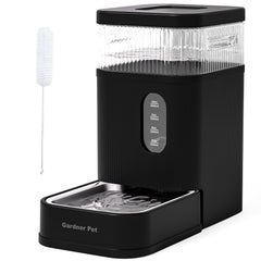 Gardner Pet automatic water dispenser stainless steel bowl close-up for clean hydration.