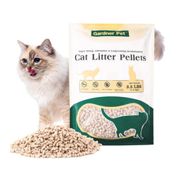 Gardner Pet cat litter pellets odor control keeps boxes smelling fresh.