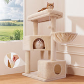 Gardner Pet cat tree assembly closeup highlights sturdy build for easy setup.