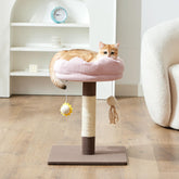 Gardner Pet cat tree corduroy bed shows plush lounging perch with detachable cover for easy cleaning