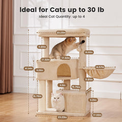 Gardner Pet cat tree 3.2in posts focus emphasizes stability for large cats.